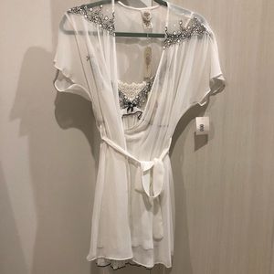 White embroidered lingerie set. NEW with TAGS.